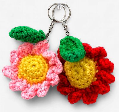 Big daisy flower key chain