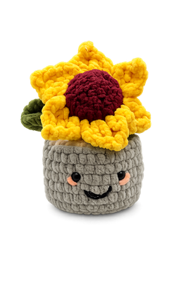 Soft sunflower pot