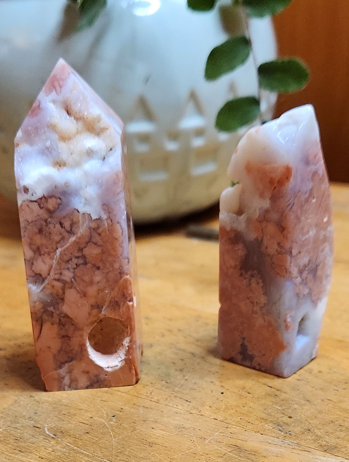 Orange Rose Sakura Flower Agate