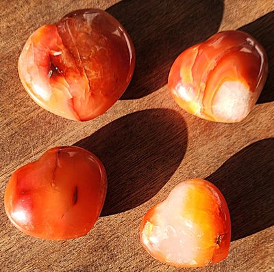 Red Agate Hearts