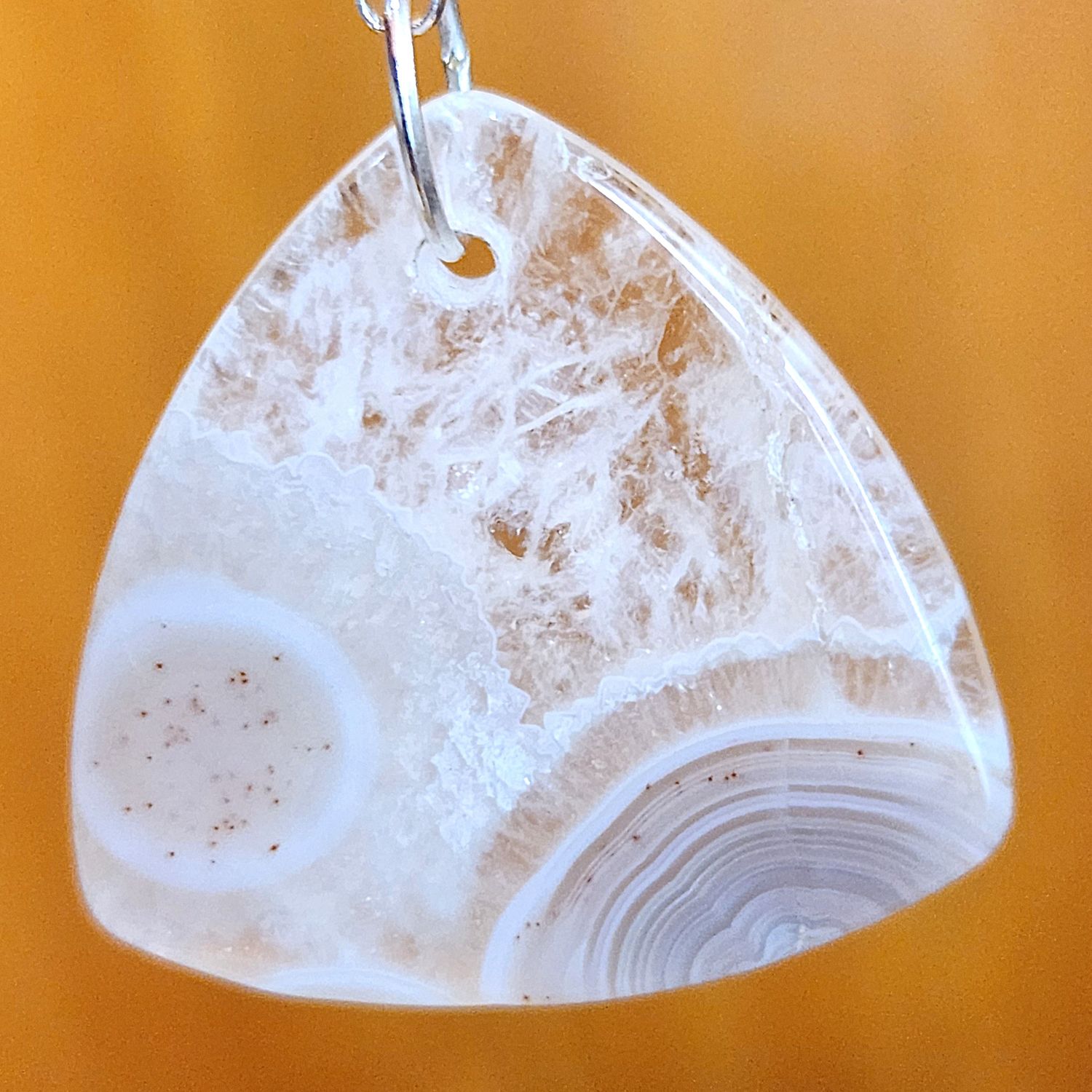 Mexican Crazy Lace Triangle Pendant