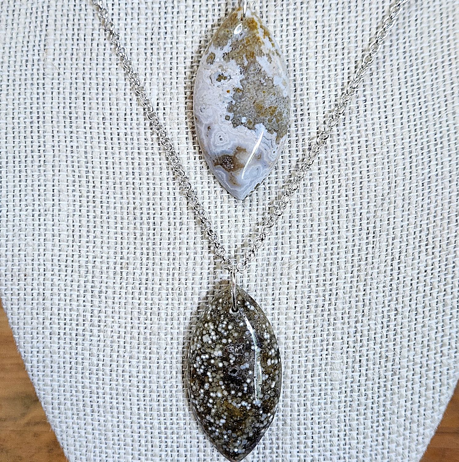Ocean Jasper  Marquise Pendants