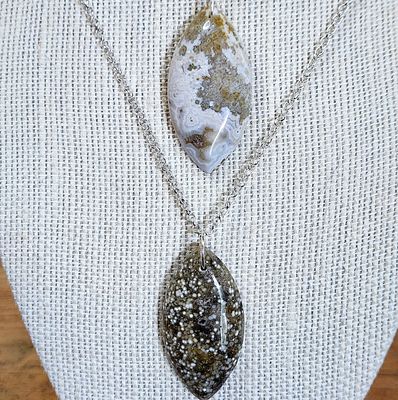 Ocean Jasper  Marquise Pendants