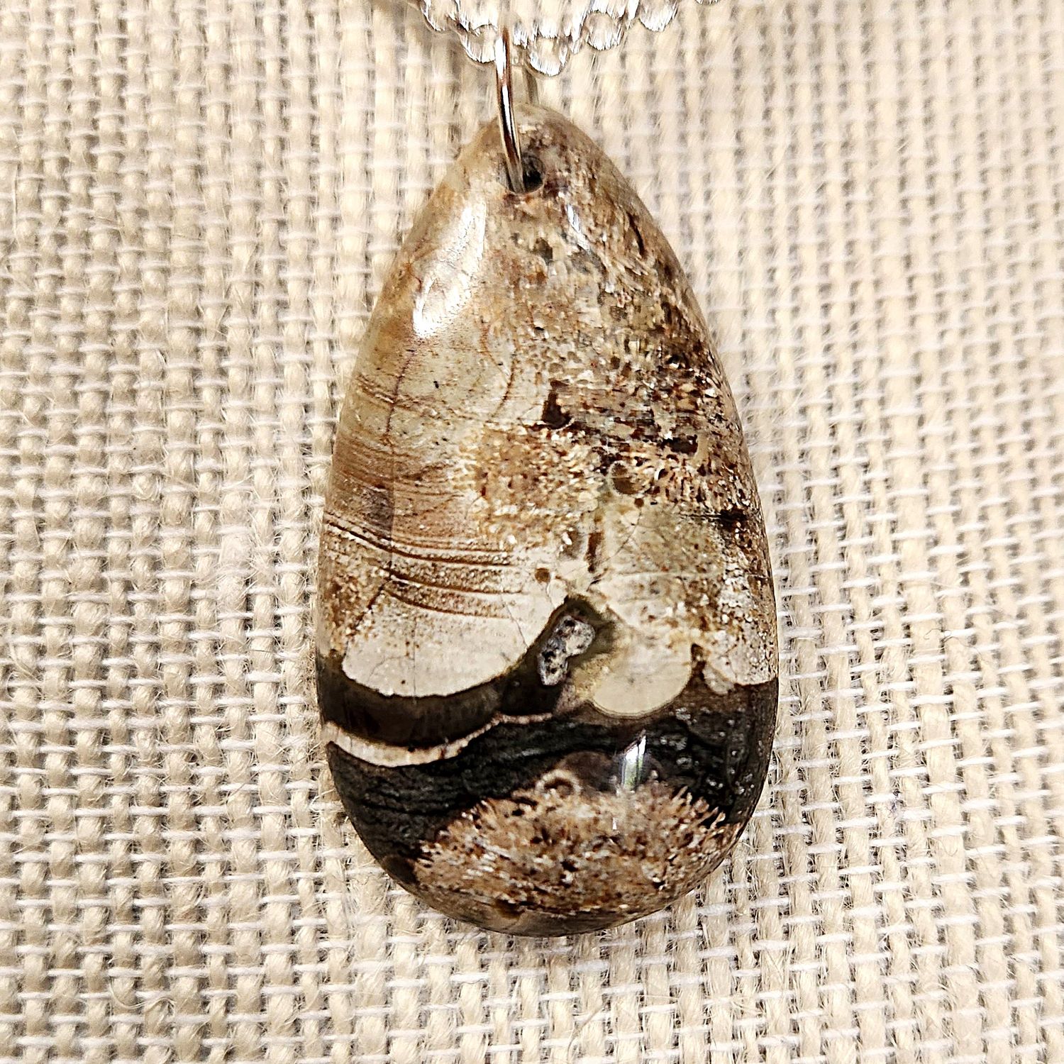 Picture Jasper Tear Drop Pendant