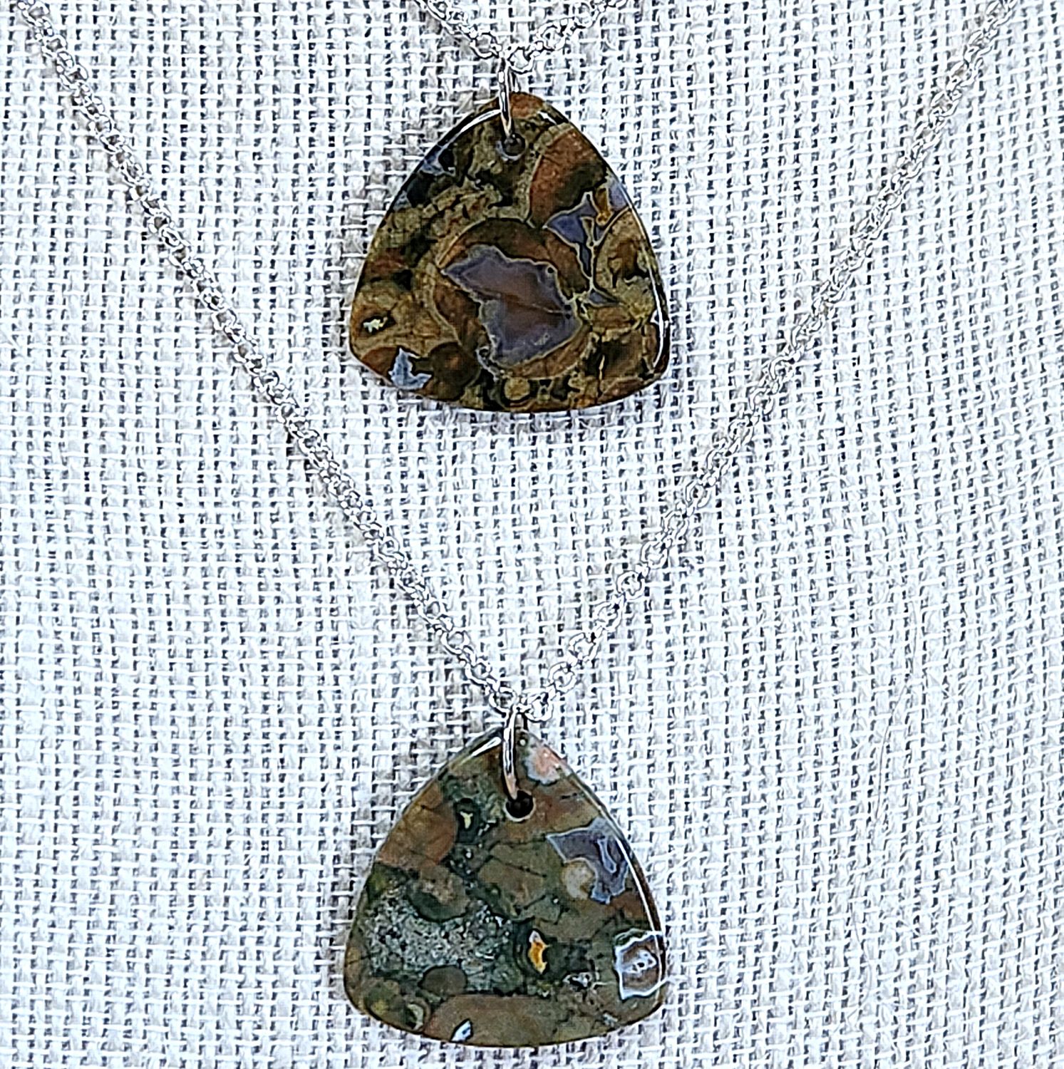 Ocean Jasper Triangle Pendants