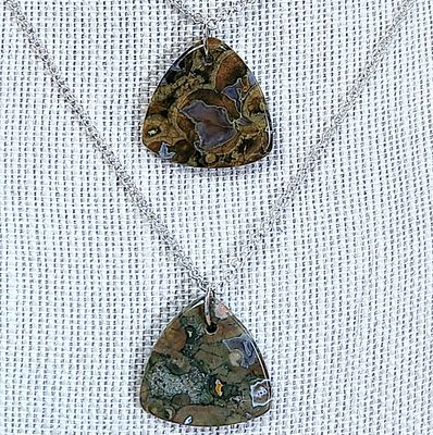Ocean Jasper Triangle Pendants
