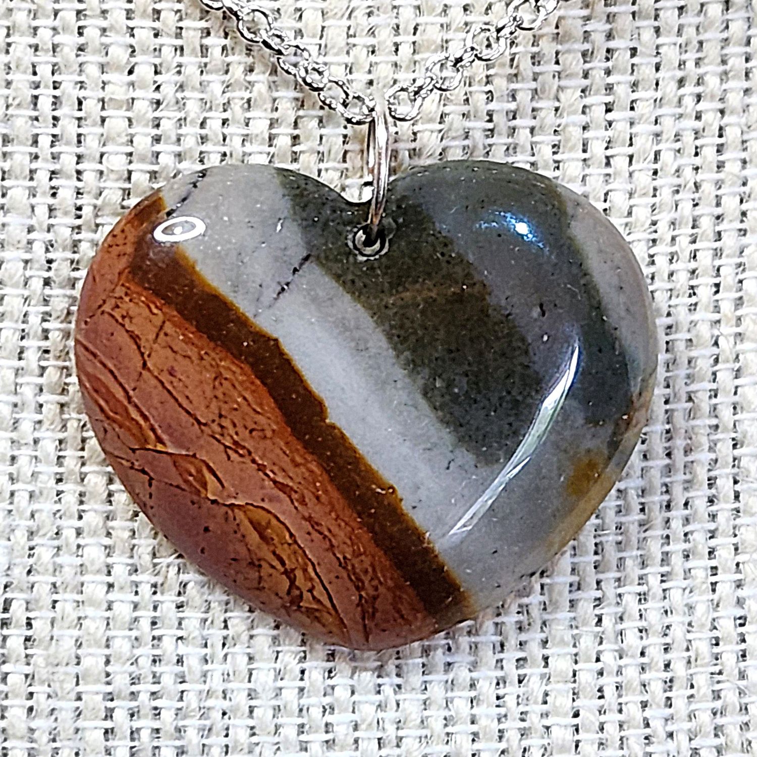 Polychrome Jasper Heart Pendant