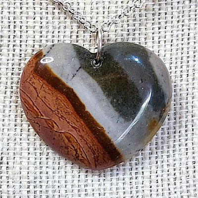 Polychrome Jasper Heart Pendant