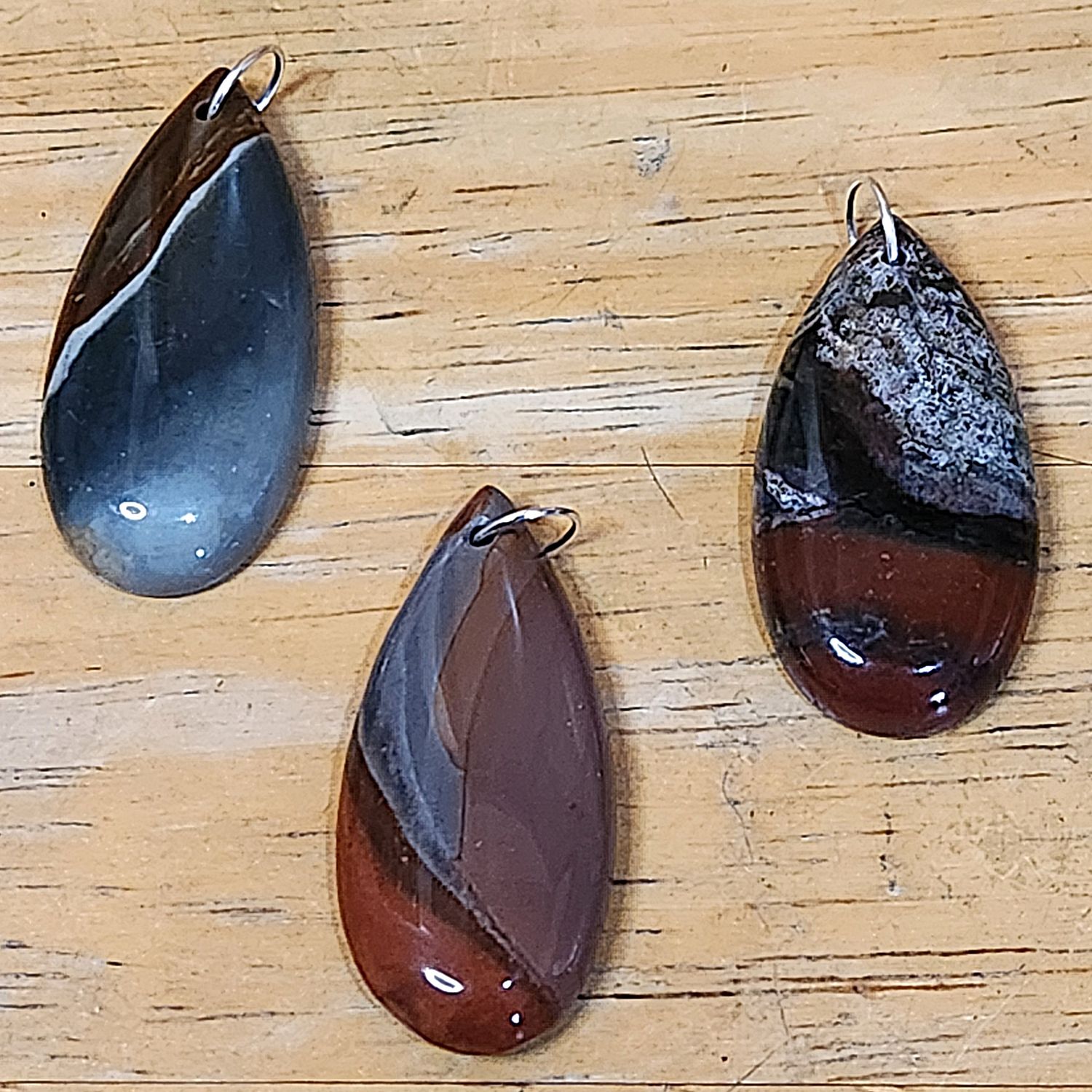 Polychrome Jasper Teardrop Pendants