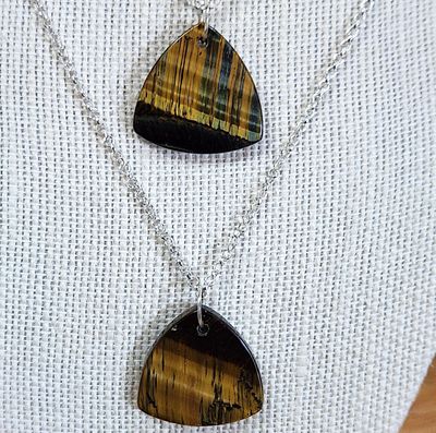 Tigers Eye Triangle Pendants