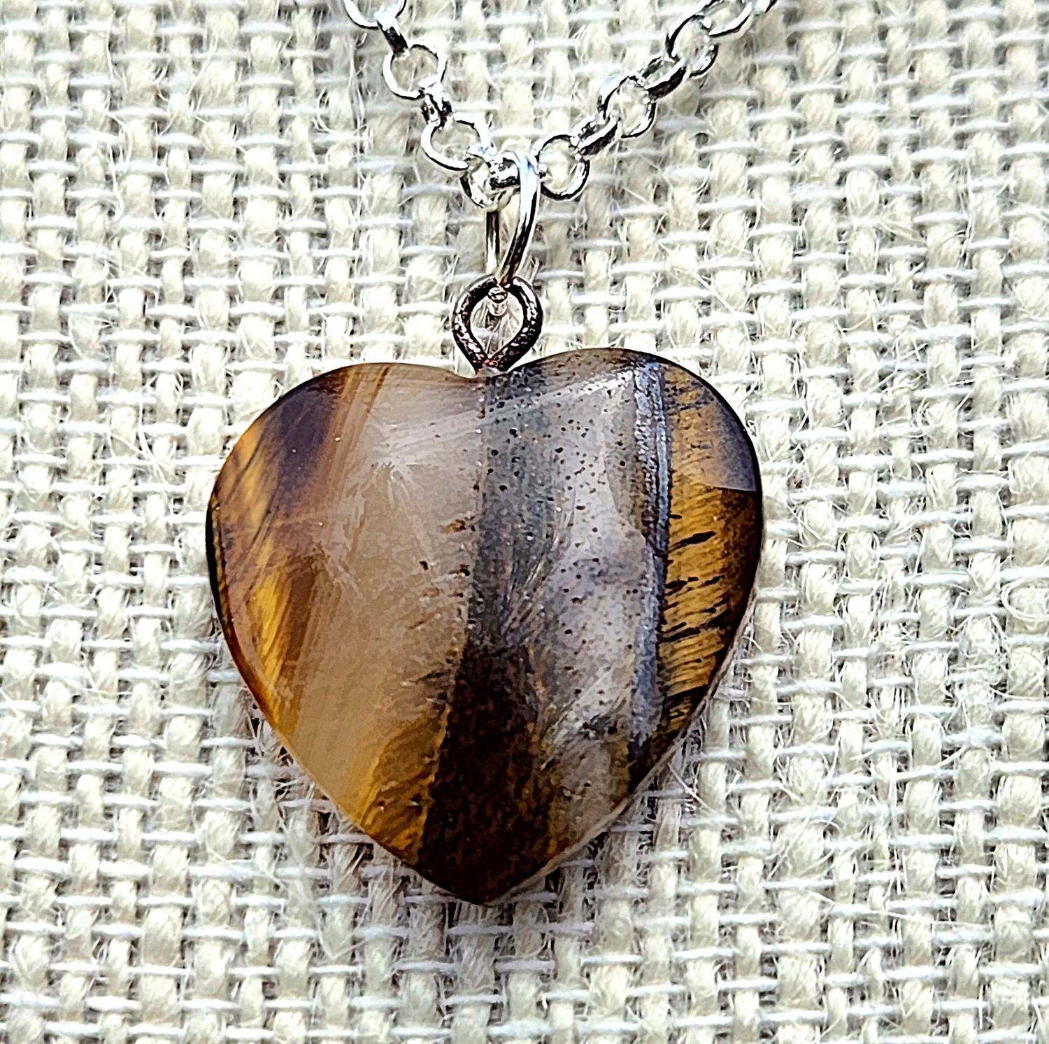 Tigers Eye Heart Pendant