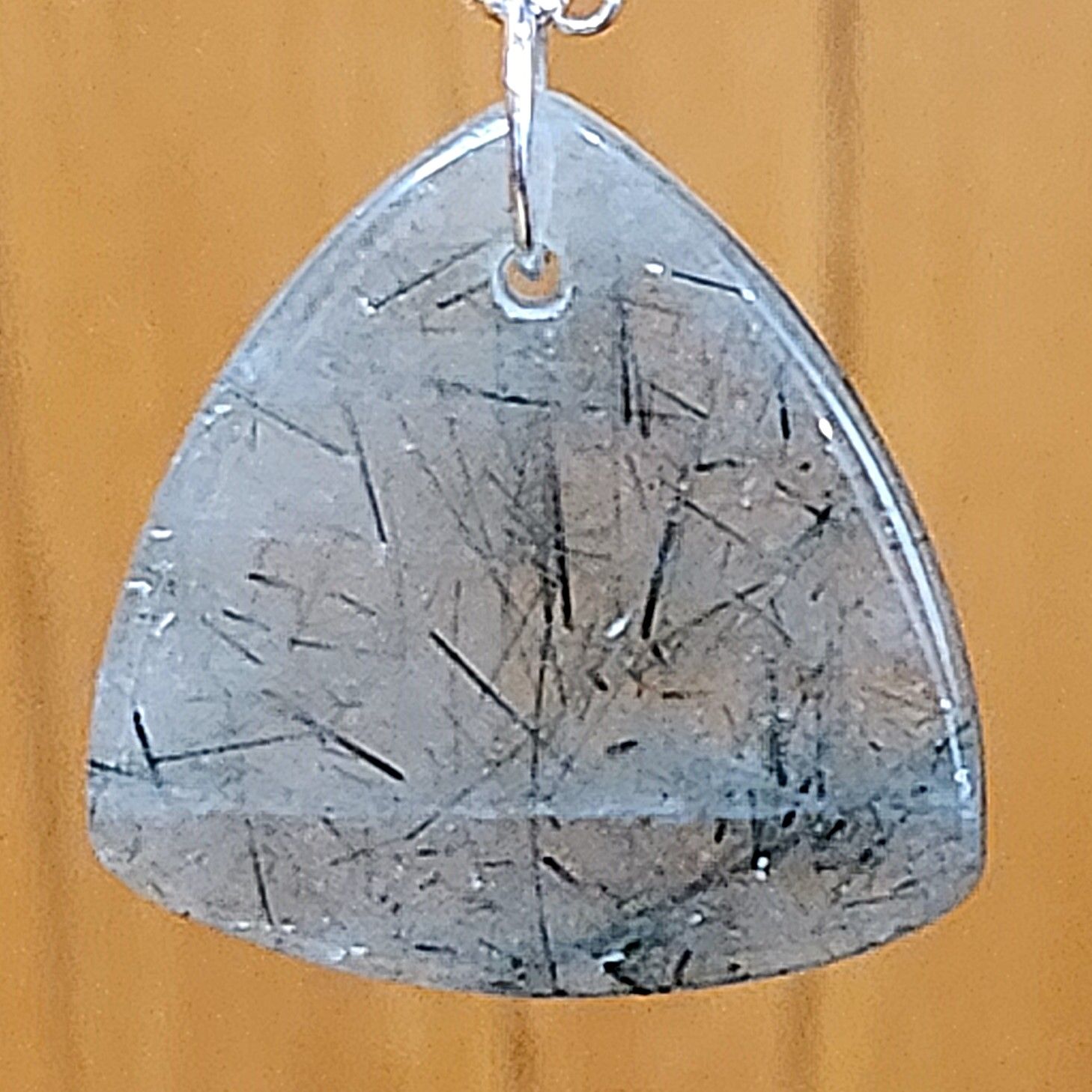 Rutilated Hair Quartz Triangle Pendant
