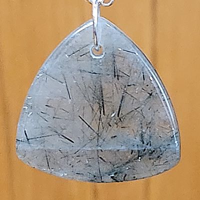 Rutilated Hair Quartz Triangle Pendant