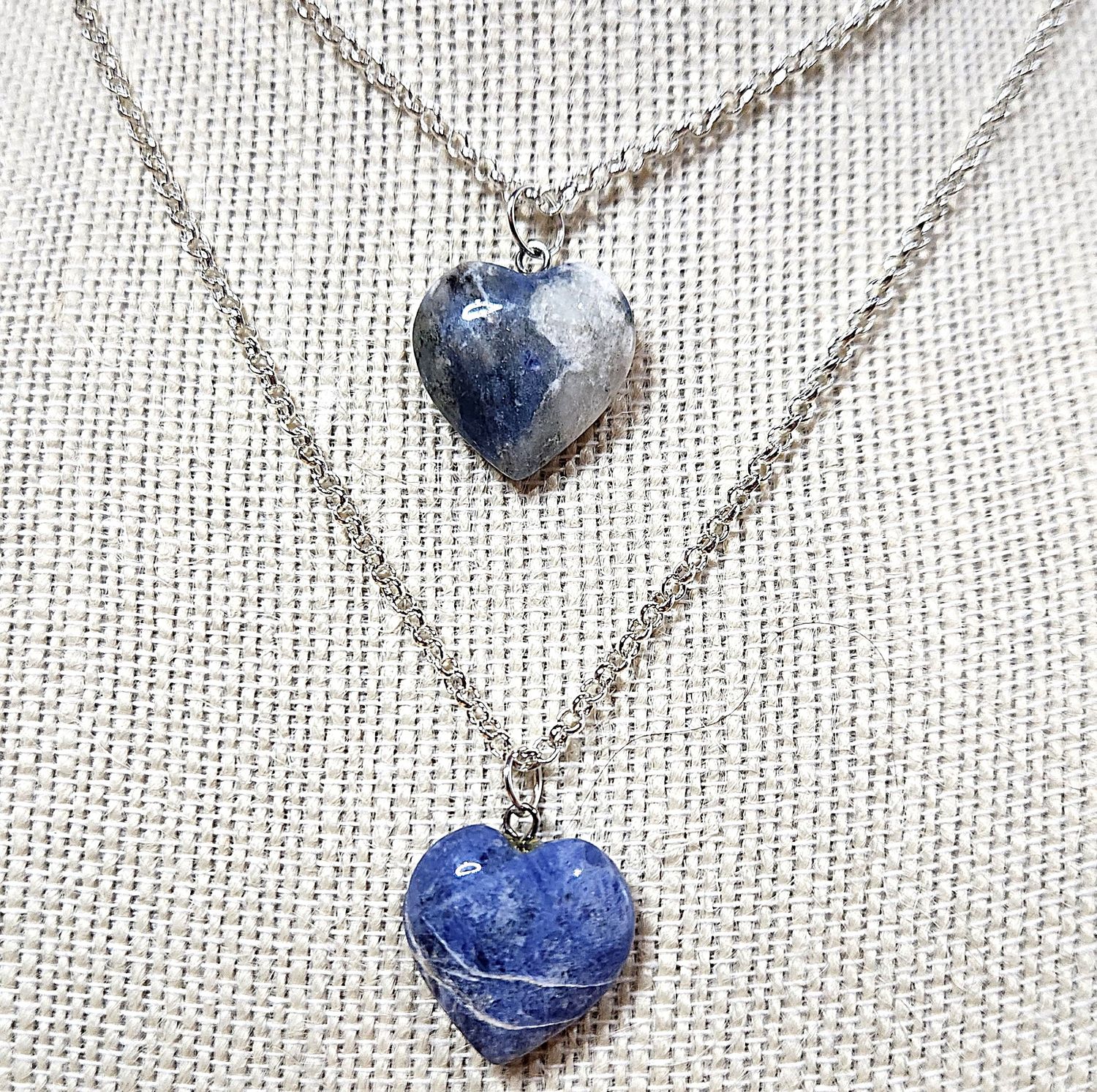 Sodalite Heart Pendants