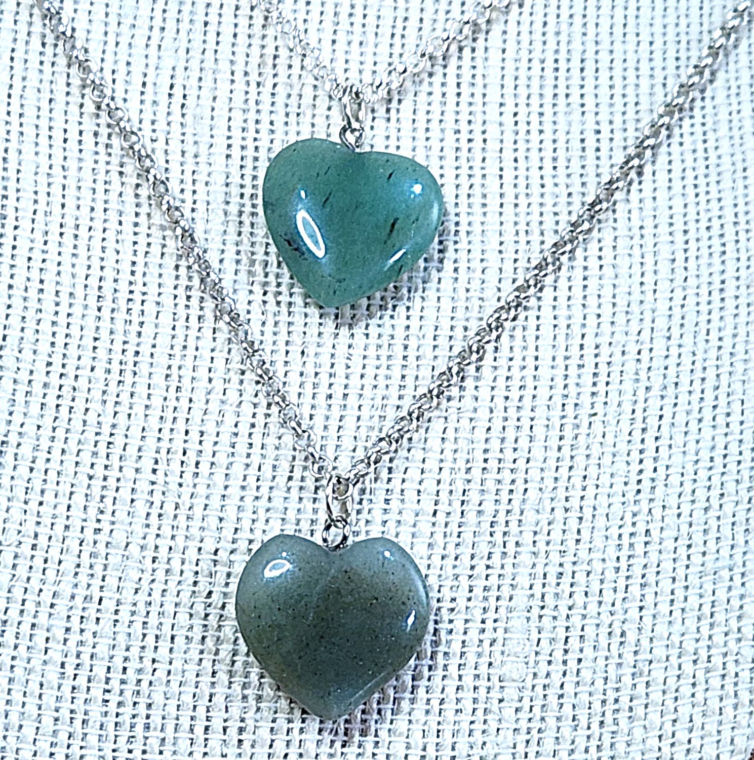 Green Aventurine Heart Pendants