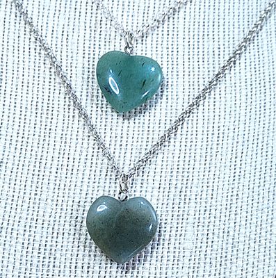 Green Aventurine Heart Pendants