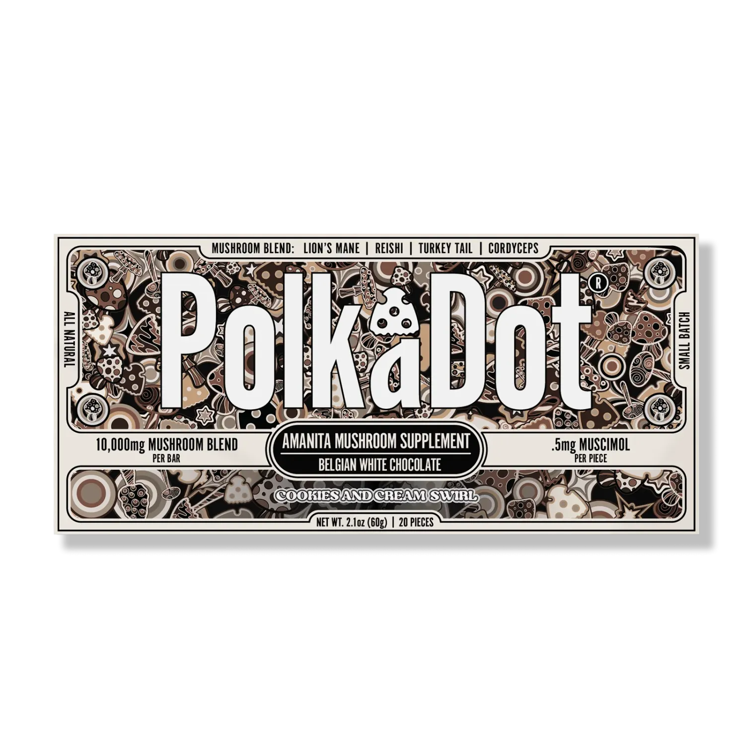 Polkadot Cookies &amp; Cream Swirl Chocolate Bar