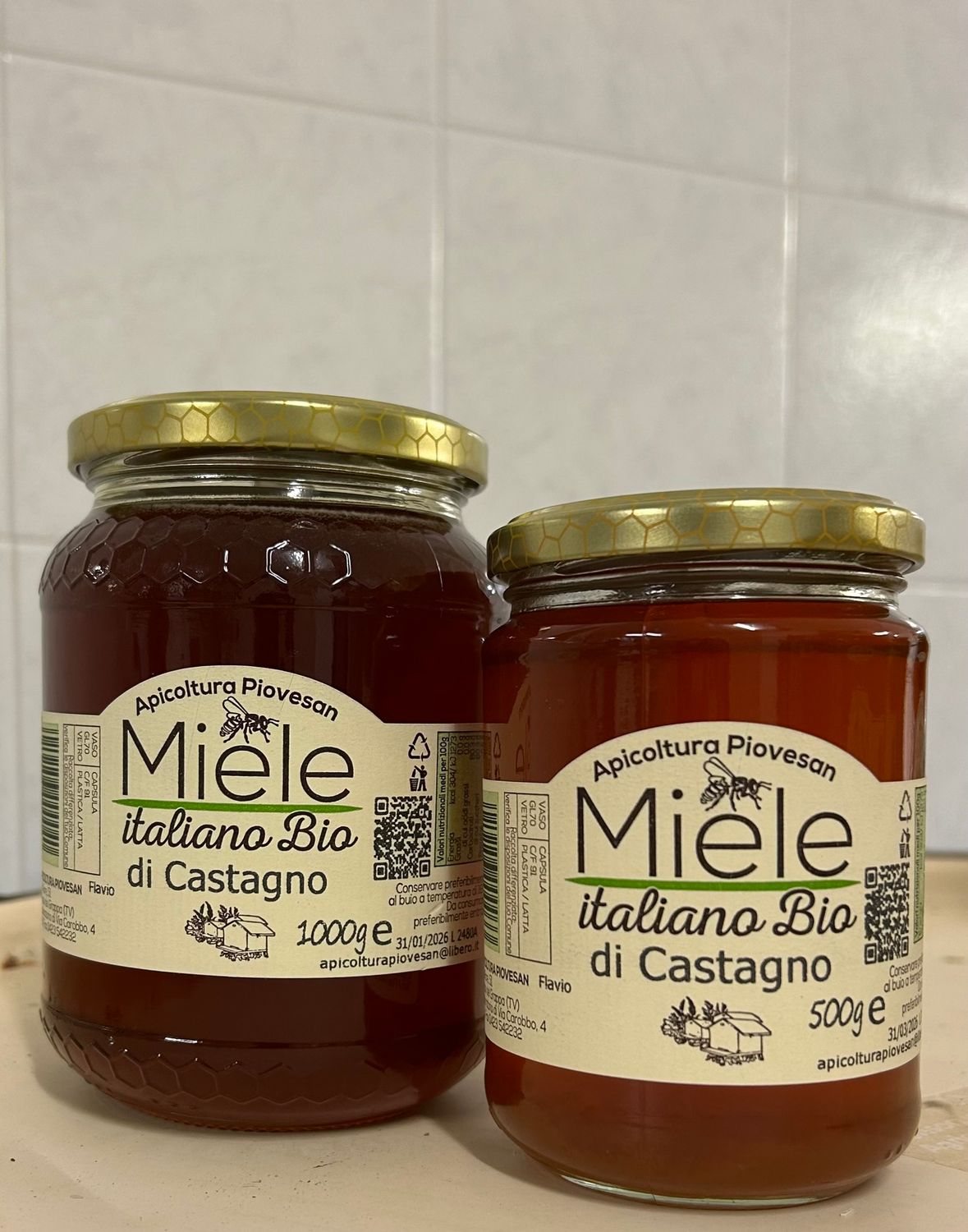 Miele ITALIANO BIO di CASTAGNO in vaso da 1000g