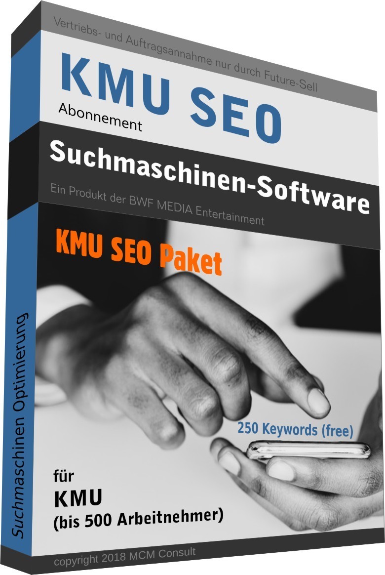 KMU SEO 3.0
Suchmaschinen-Software
(die MwSt in Höhe von € 541,50 ist inklusive)