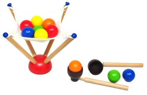 Wooden Balls Scooping Game