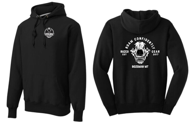 Roam Confidently Bear Skull Heavy Weight Hoodie