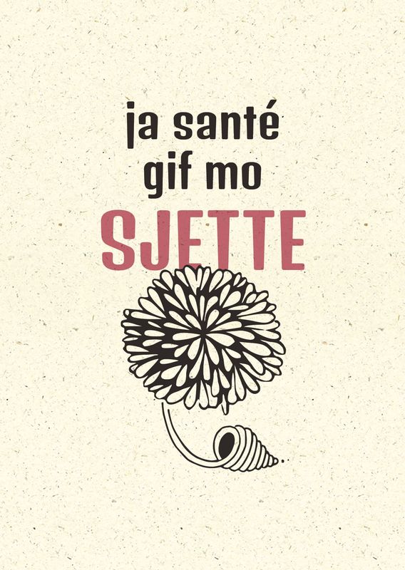 Wenskaart &quot;Gif mo sjette&quot;
