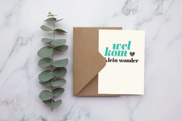 Wenskaart &quot;Welkom klein wonder&quot;