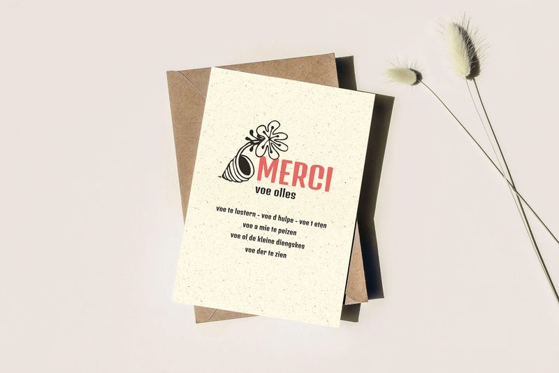 Wenskaart &quot;Merci&quot;