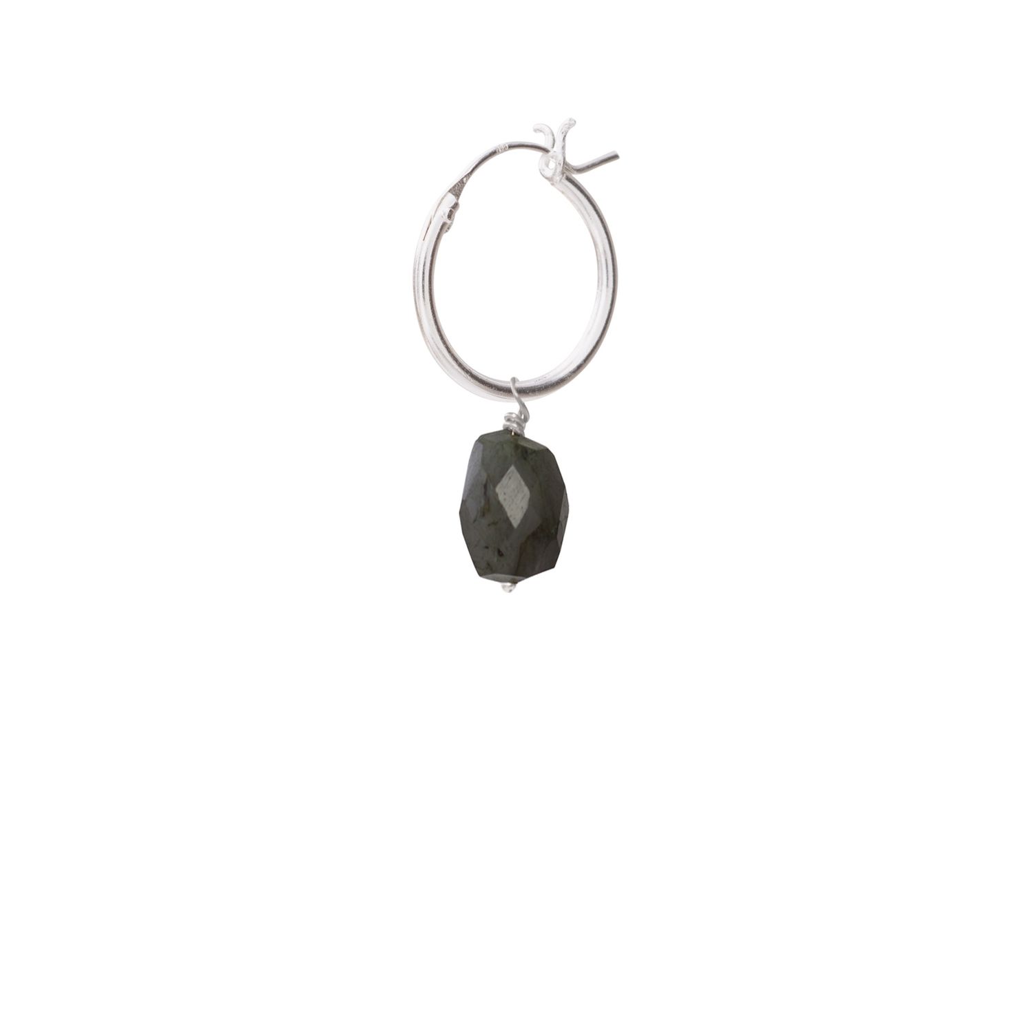 Labradorite Silver Hoop