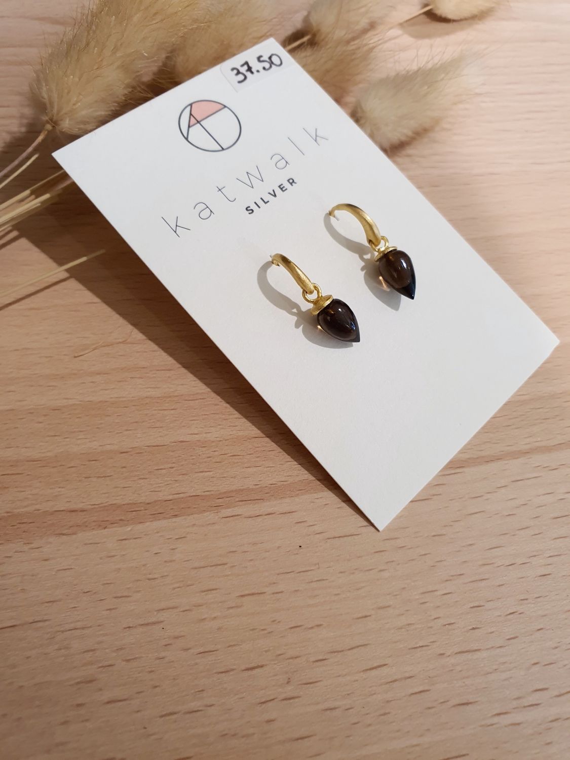 Oorbellen Verguld Zilver | Smokey Quartz
