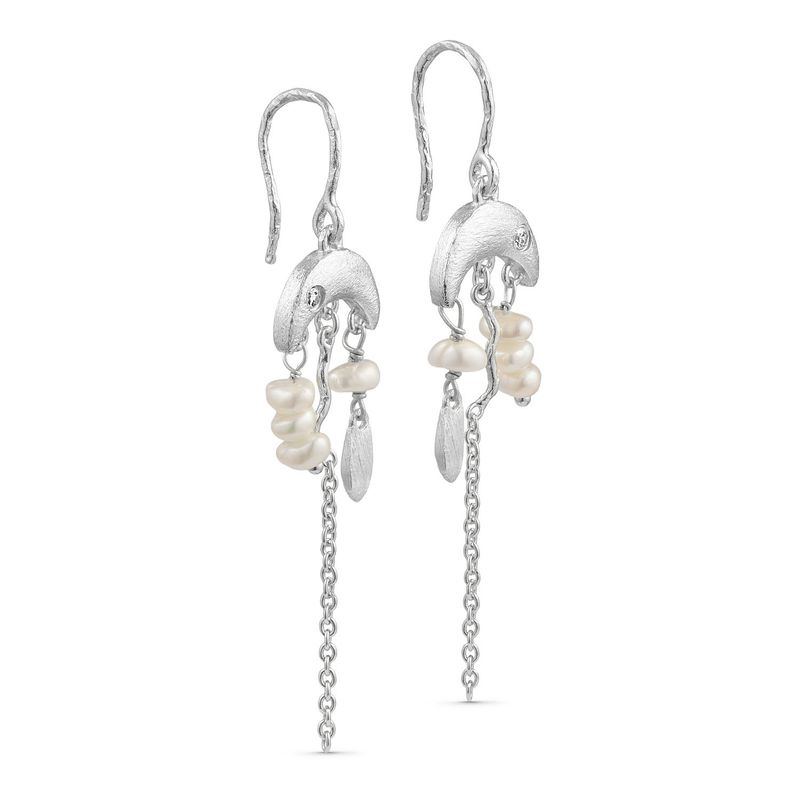 Oorbellen Pendant Zircon&amp;Pearl