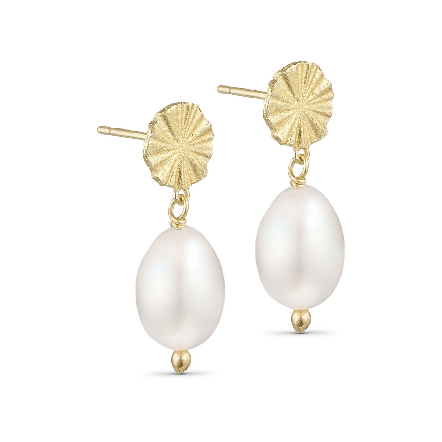 Earrings White Pearl Pendant - GP