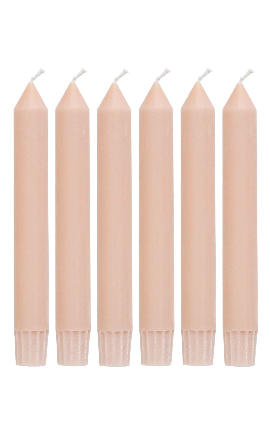Kaarsen 17cm - Zachtroze - set van 6