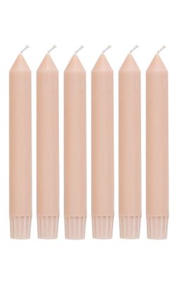 Kaarsen 17cm - Zachtroze - set van 6