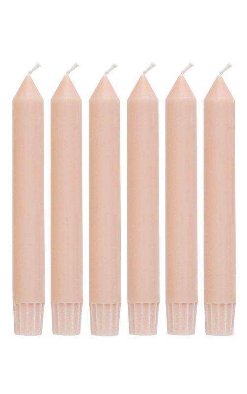 Kaarsen 17cm - Zachtroze - set van 6