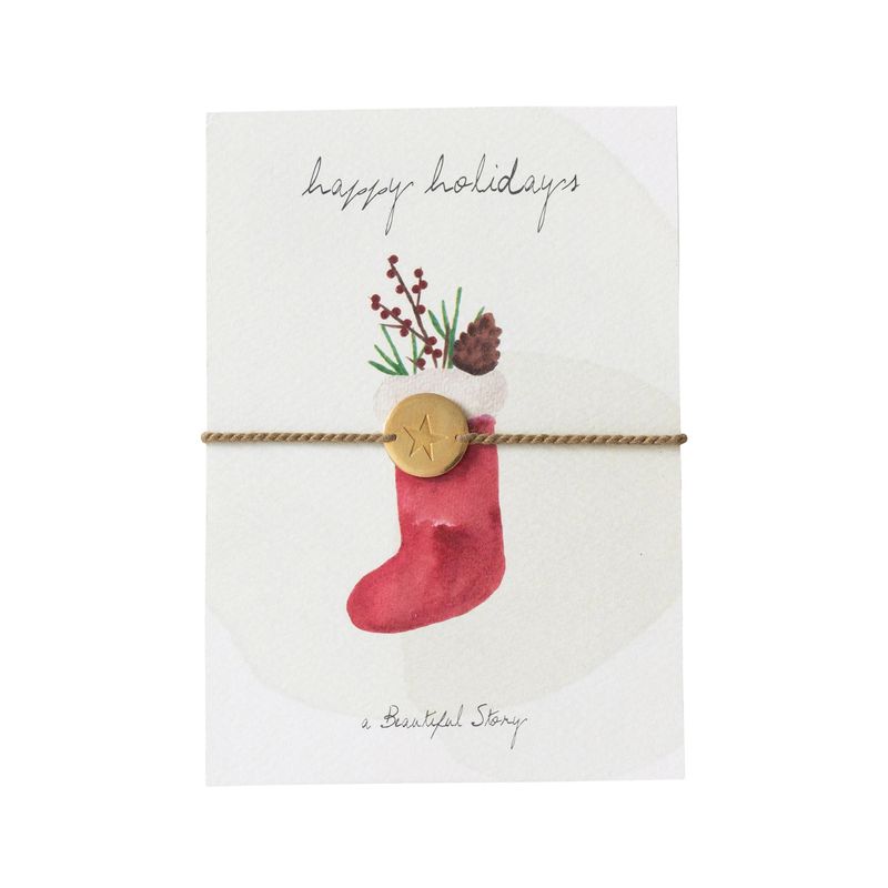Kerstkaartje met geluksbrenger &quot;Sock&quot;