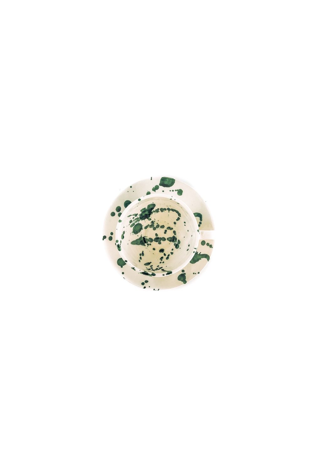Set koffietas &amp; bordje Cosy Cappucino | Green Spotted