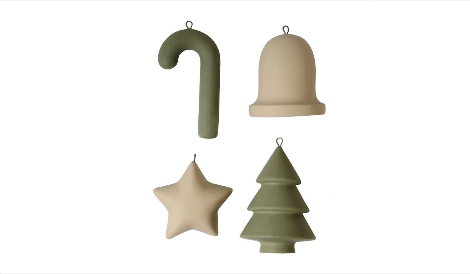 Kersthangers keramiek | Set van 4