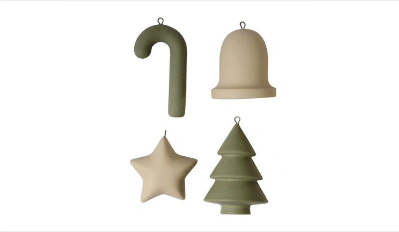 Kersthangers keramiek | Set van 4