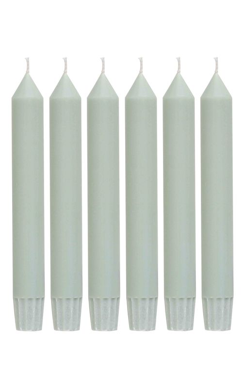 Kaarsen 17cm - Lichtgroen - set van 6