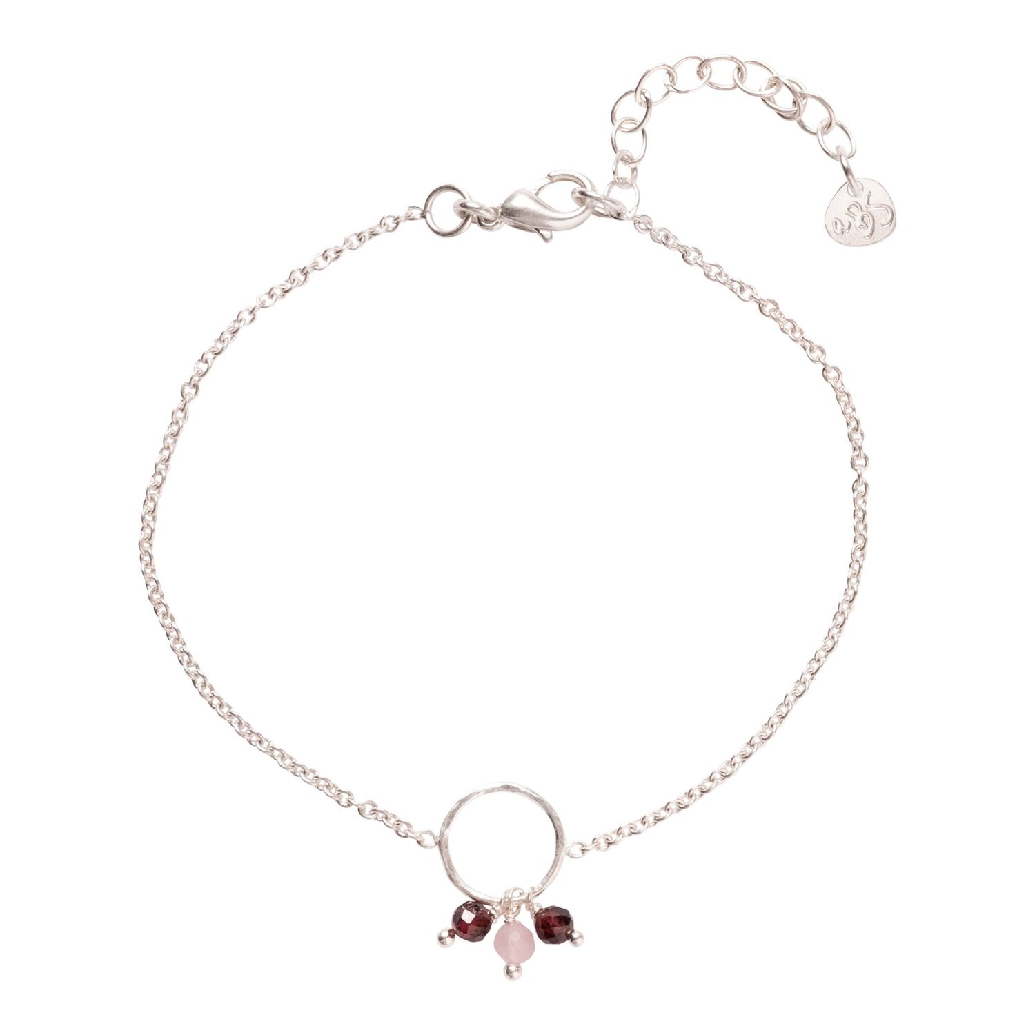 Careful Garnet Rose Quartz Bracelet