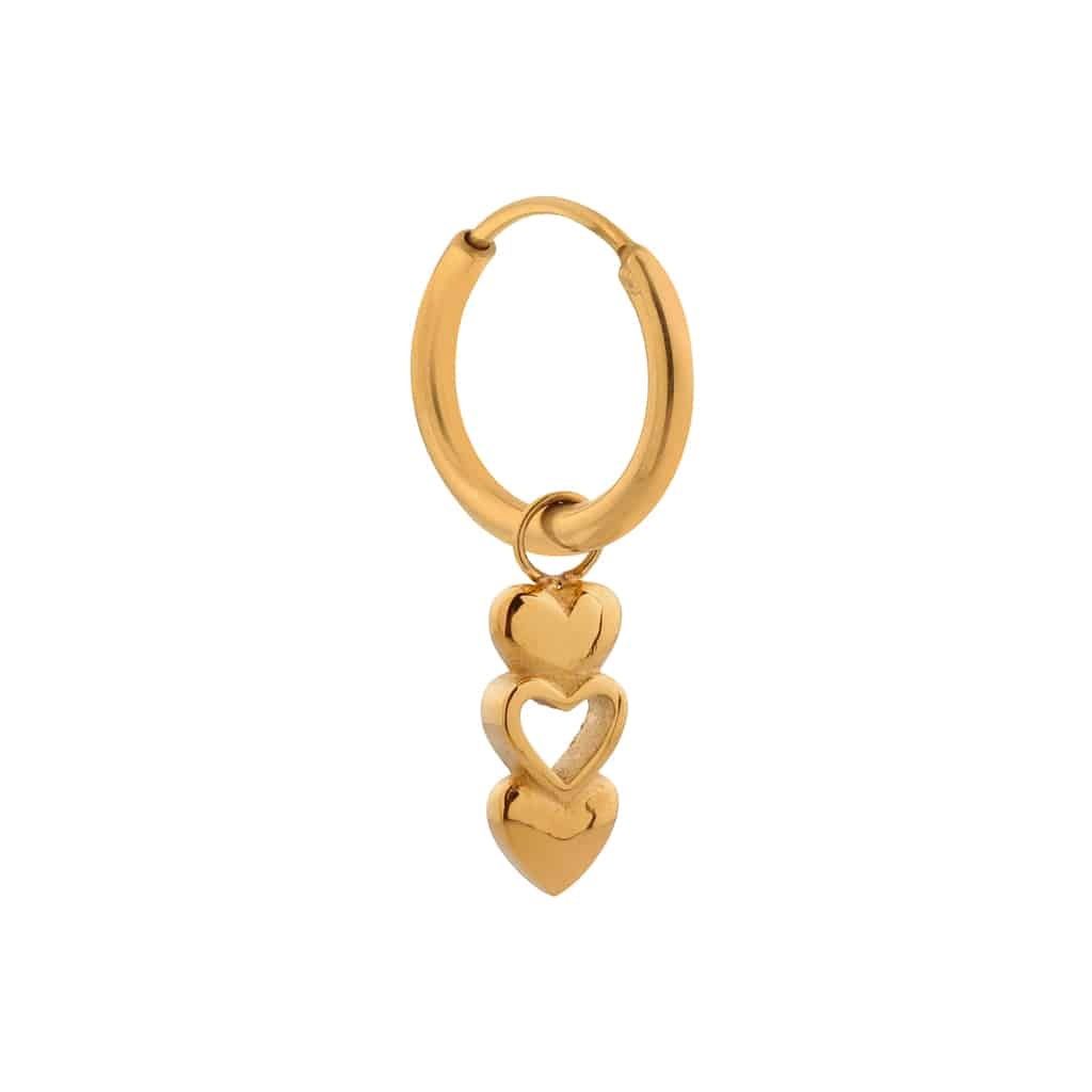 Open heart hoops gold