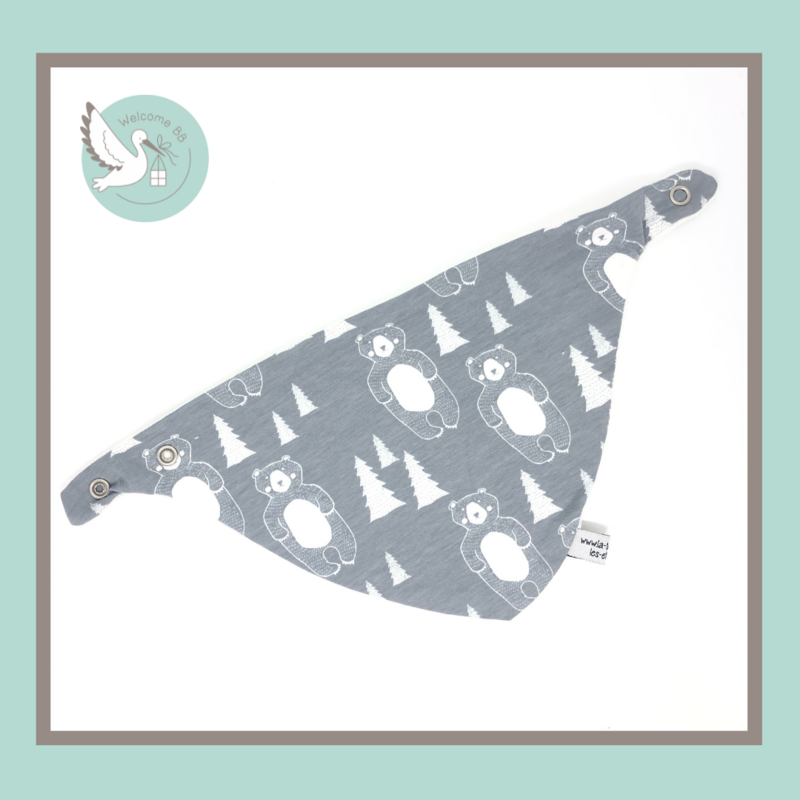 Bavoir: Ours gris