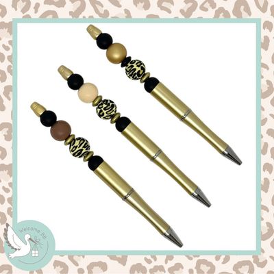 Stylo perles : Léopard