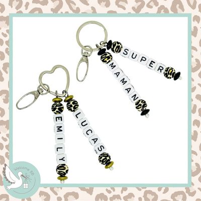 Porte-clés à texte: Léopard