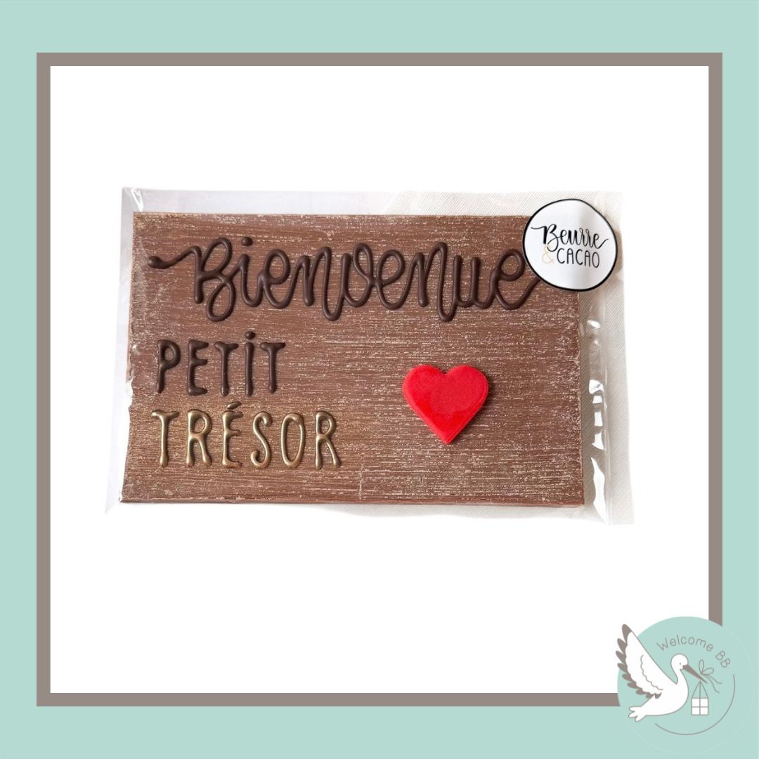 Carte en chocolat : Bienvenue Petit Trésor