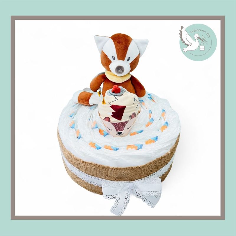 Gâteau de couches : Panda roux