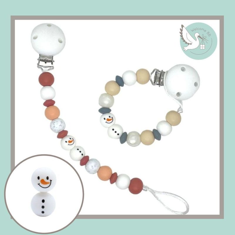 Attache-lolette : Bonhomme de neige