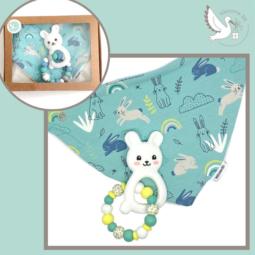 Coffret naissance : LAPIN TURQUOISE Coffret naissance : LAPIN TURQUOISE