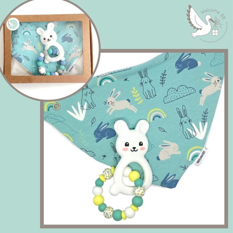 Coffret naissance : LAPIN TURQUOISE Coffret naissance : LAPIN TURQUOISE